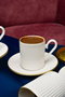 Hermia Juego de Tazas de Café Blanco y Dorado (12 Piezas) de Porcelana